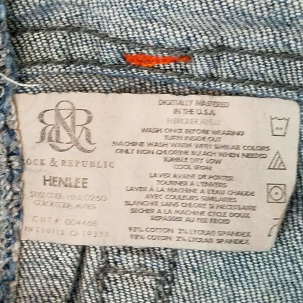 Rock & Republic Henlee Jeans 32 Studs Embroidered - Picture 7 of 7